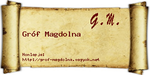 Gróf Magdolna névjegykártya
